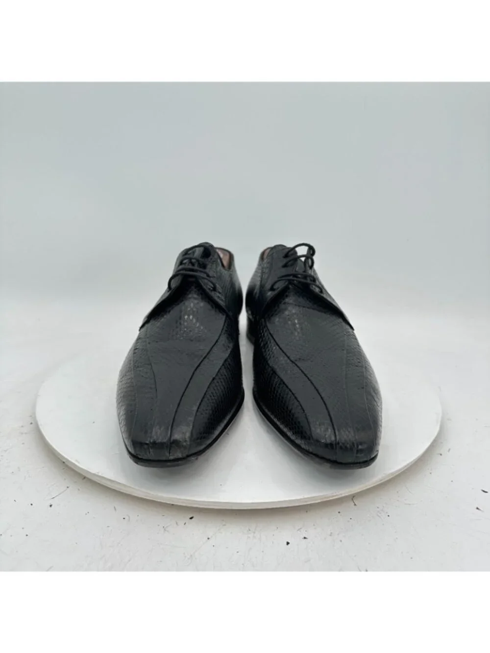 Dolce & Gabbana Men Size EU 44 E US 10 Black Crocodile Skin Derby Dress Shoes